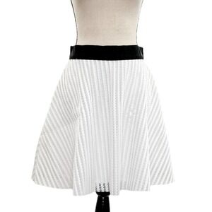 BLACK and White Flared Circle Skirt